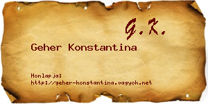 Geher Konstantina névjegykártya